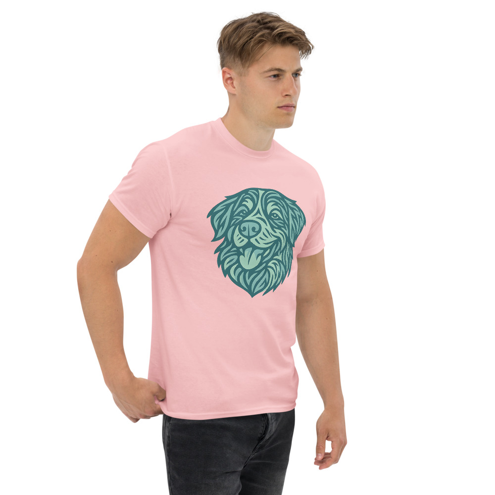 Bernese Mountain Dog in tribal pattern with pastel greens and blues - Image 7