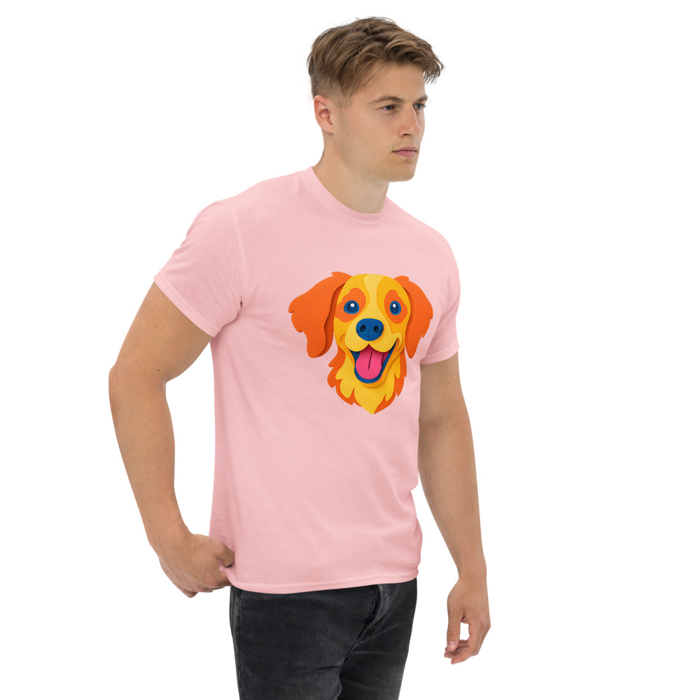 Brittany Dog in paper cutout style with bright colors