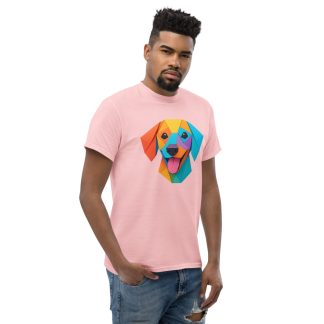 Dachshund in origami paper style with bright colors