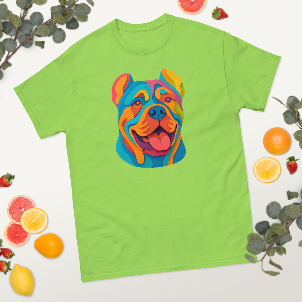 Cane Corso in paper cutout style with bright colors