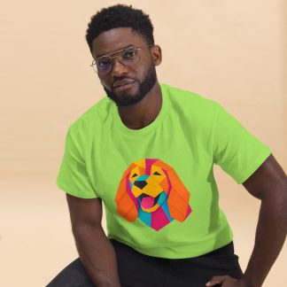 Cocker Spaniel in origami paper style with bright colors