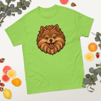Pomeranian in Art Deco style with breed colors