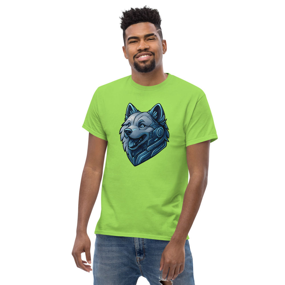 Samoyed in futuristic cyberpunk style with steel silver and electric blue - Image 6