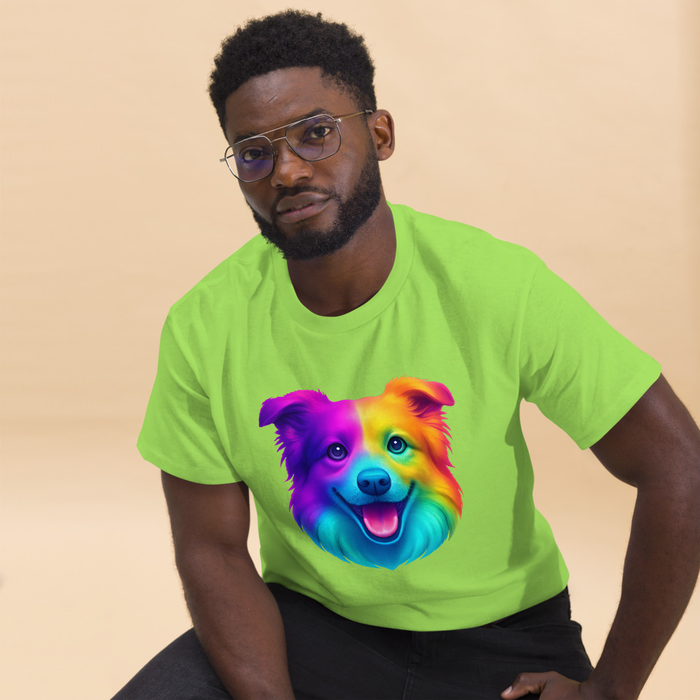 Border Collie in airbrush style with gradient neon palette - Image 6