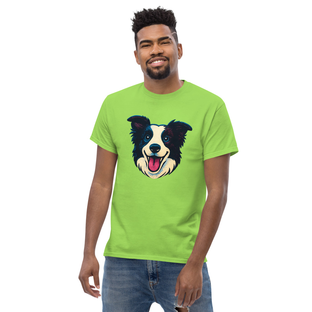 Border Collie in retro print style with CMYK halftone colors - Image 5