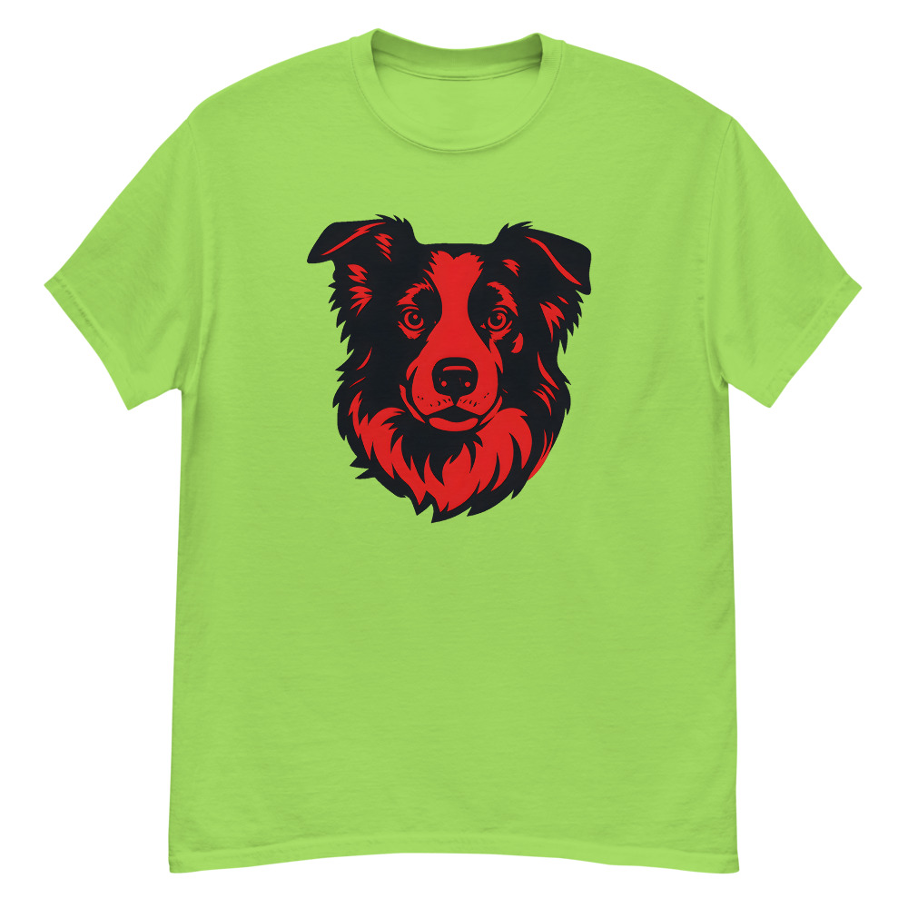 Border Collie Pop Art in Bright Red and Deep Black