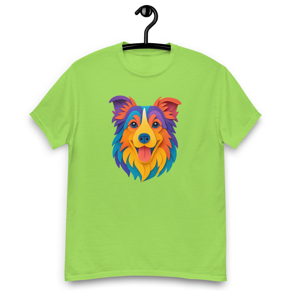 Border Collie in paper cutout style with bright colors - Image 4