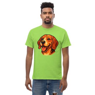 Beagle in comic book style with warm colors