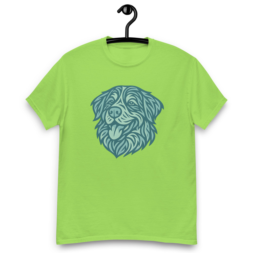 Bernese Mountain Dog in tribal pattern with pastel greens and blues - Image 6
