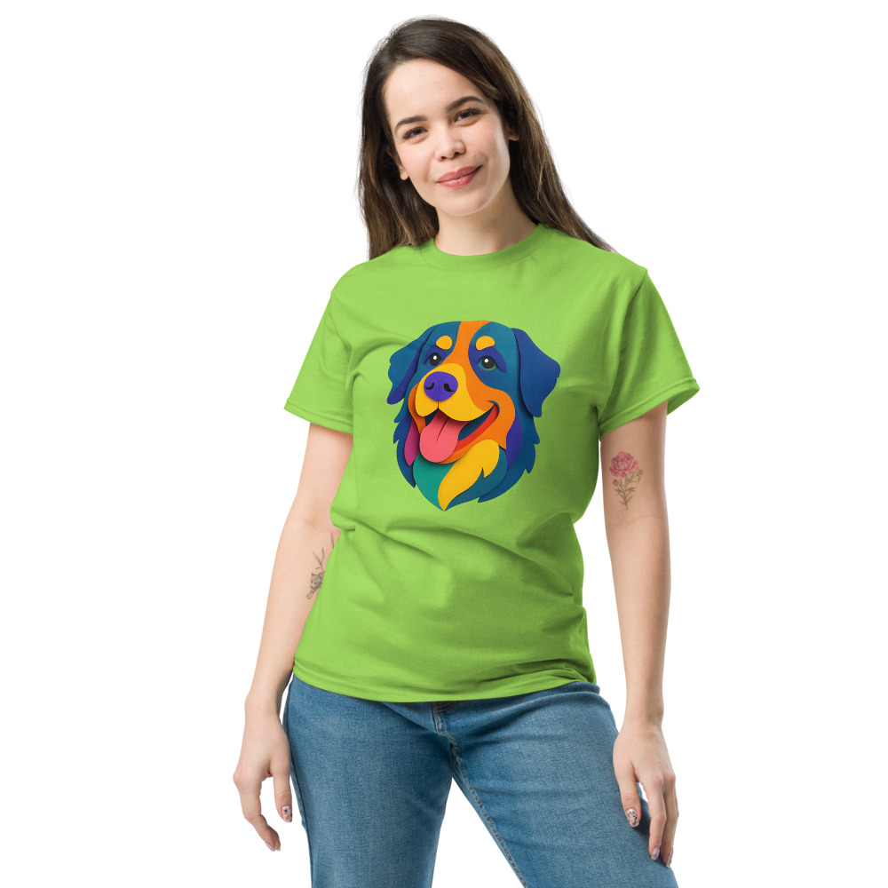 Bernese Mountain Dog in paper cutout style with bright colors - Image 5