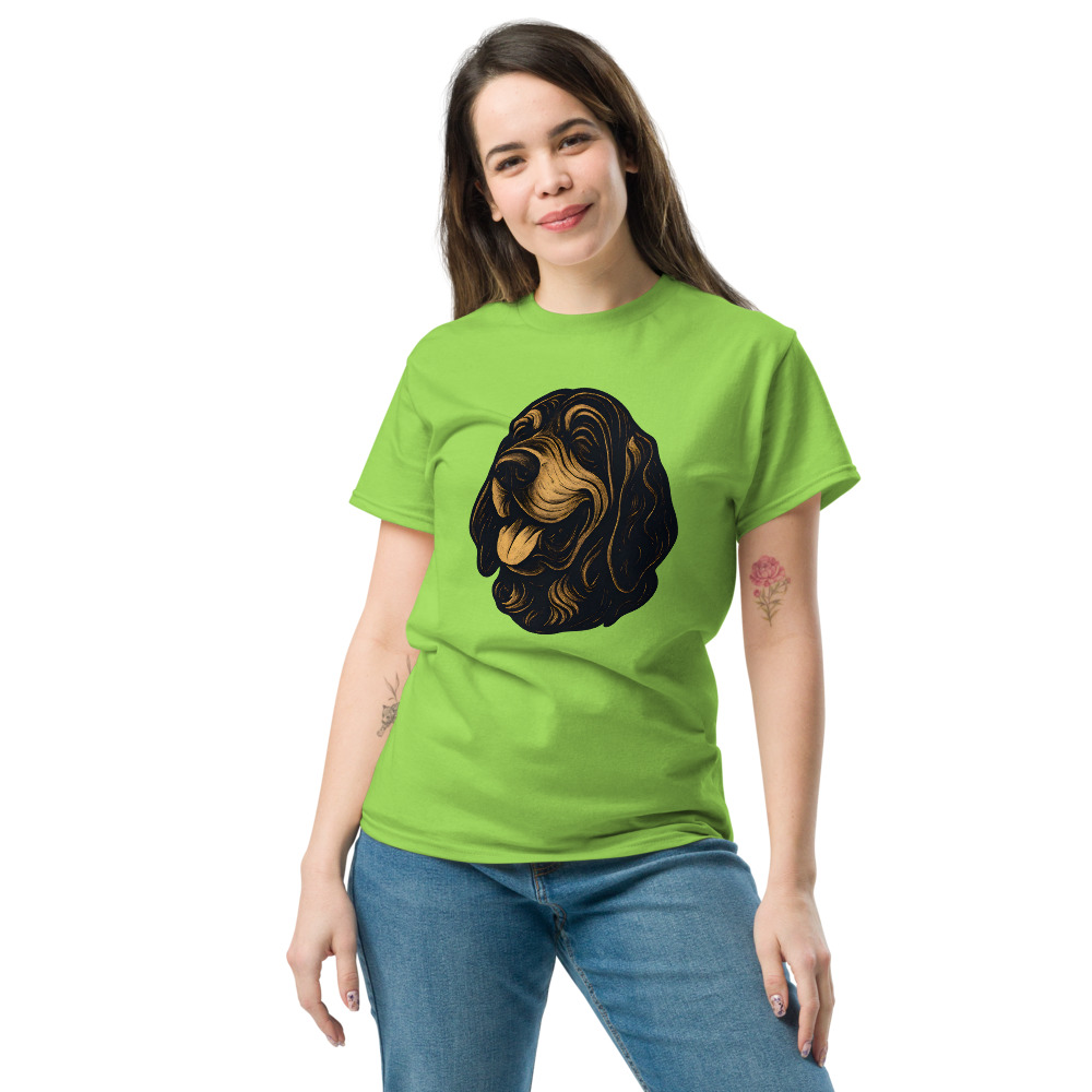 Bloodhound in whimsical fantasy style with black and gold colors - Image 7