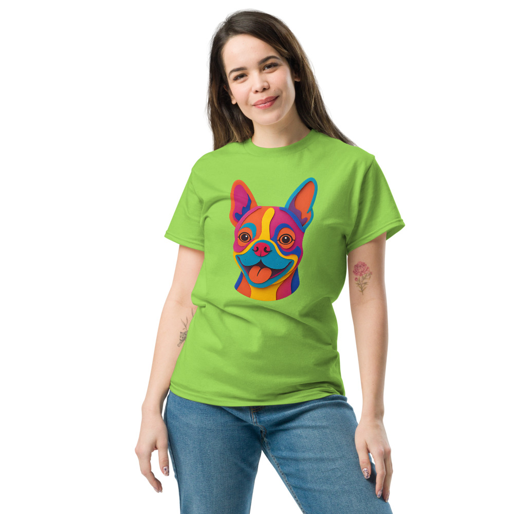 Boston Terrier in paper cutout style with bright colors - Image 4