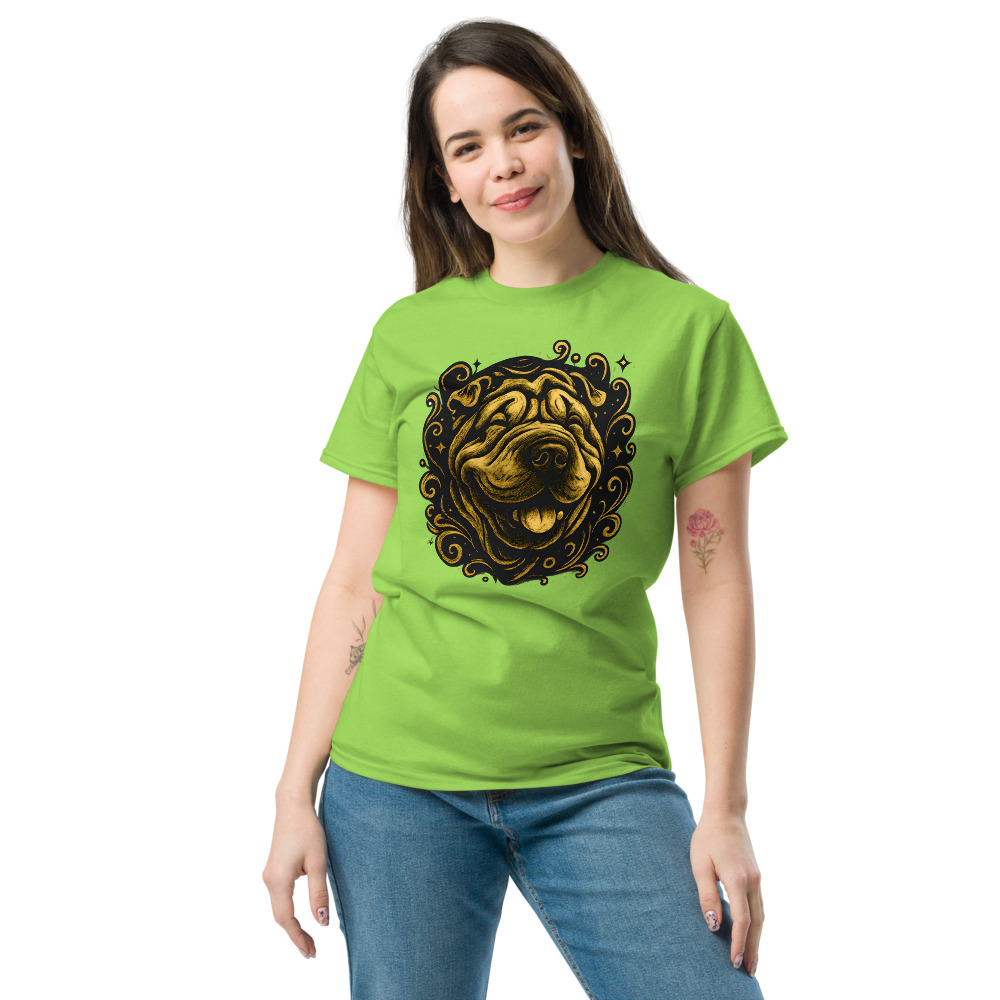 Chinese Shar-Pei in whimsical fantasy style with black and gold colors - Image 5
