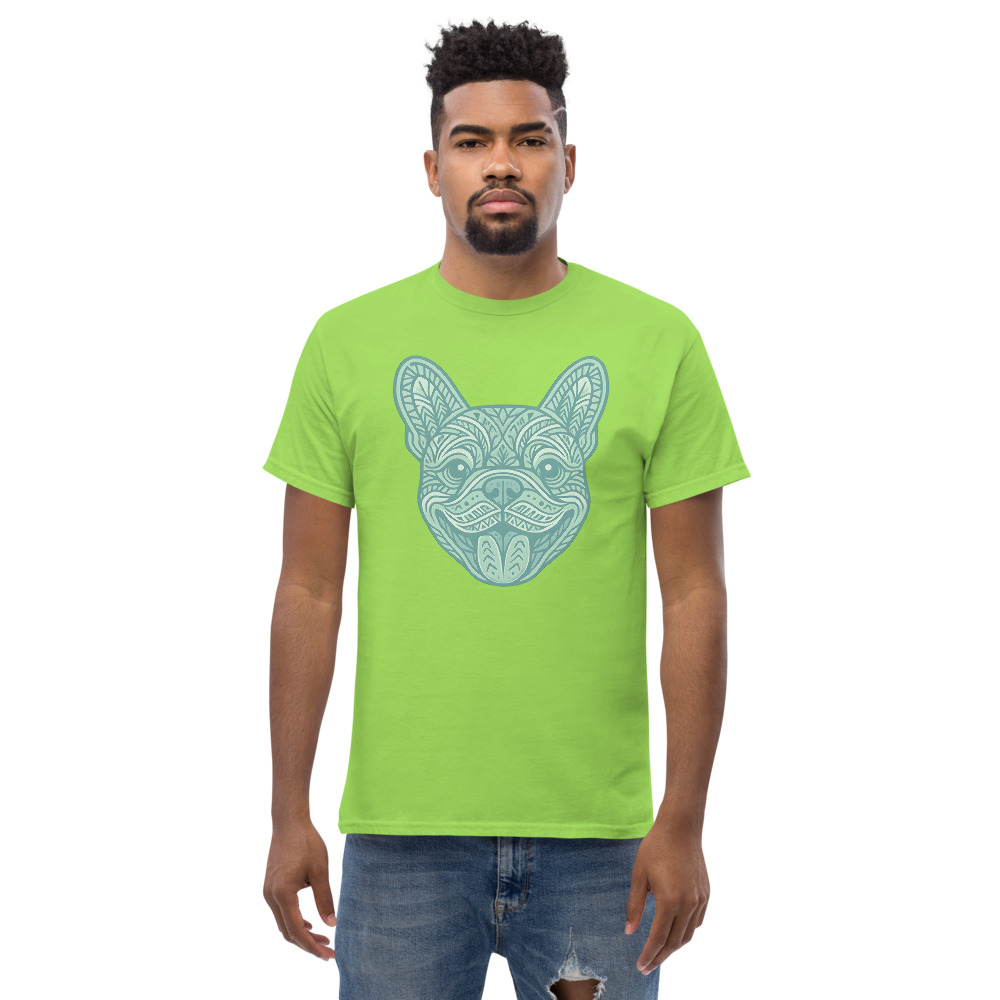 French Bulldog in tribal pattern with pastel greens and blues - Image 6