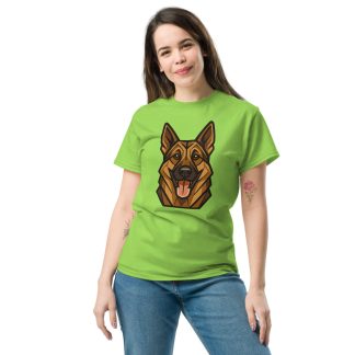 German Shepherd in Art Deco style with breed colors