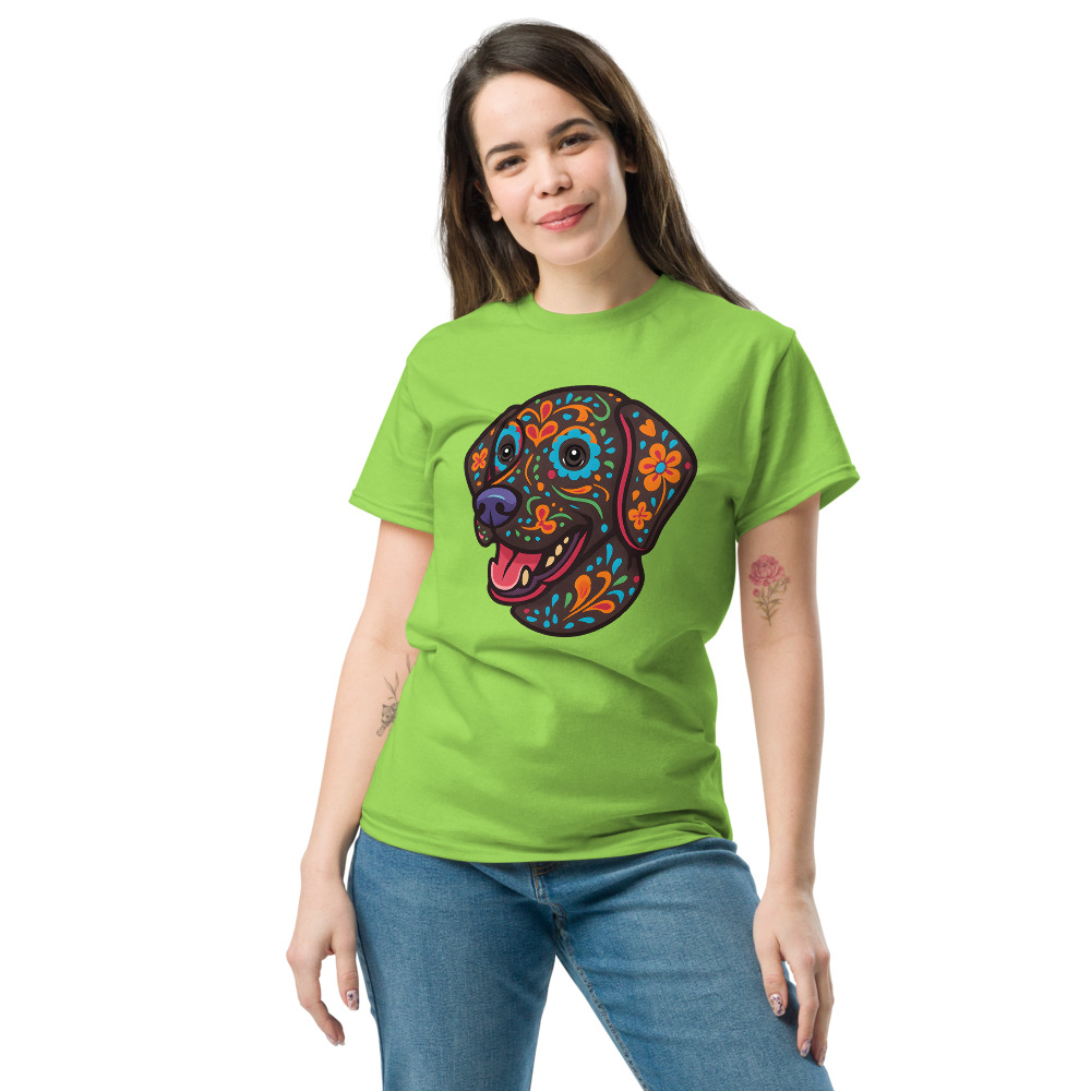 German Shorthaired Pointer in Day of Dead style with bright colors - Image 7