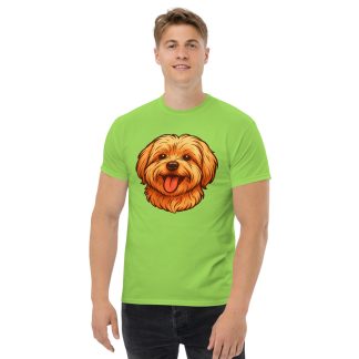 Maltese Dog in comic book style with warm colors