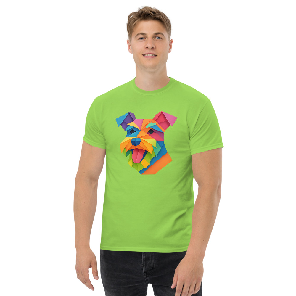 Miniature Schnauzer in origami paper style with bright colors - Image 3