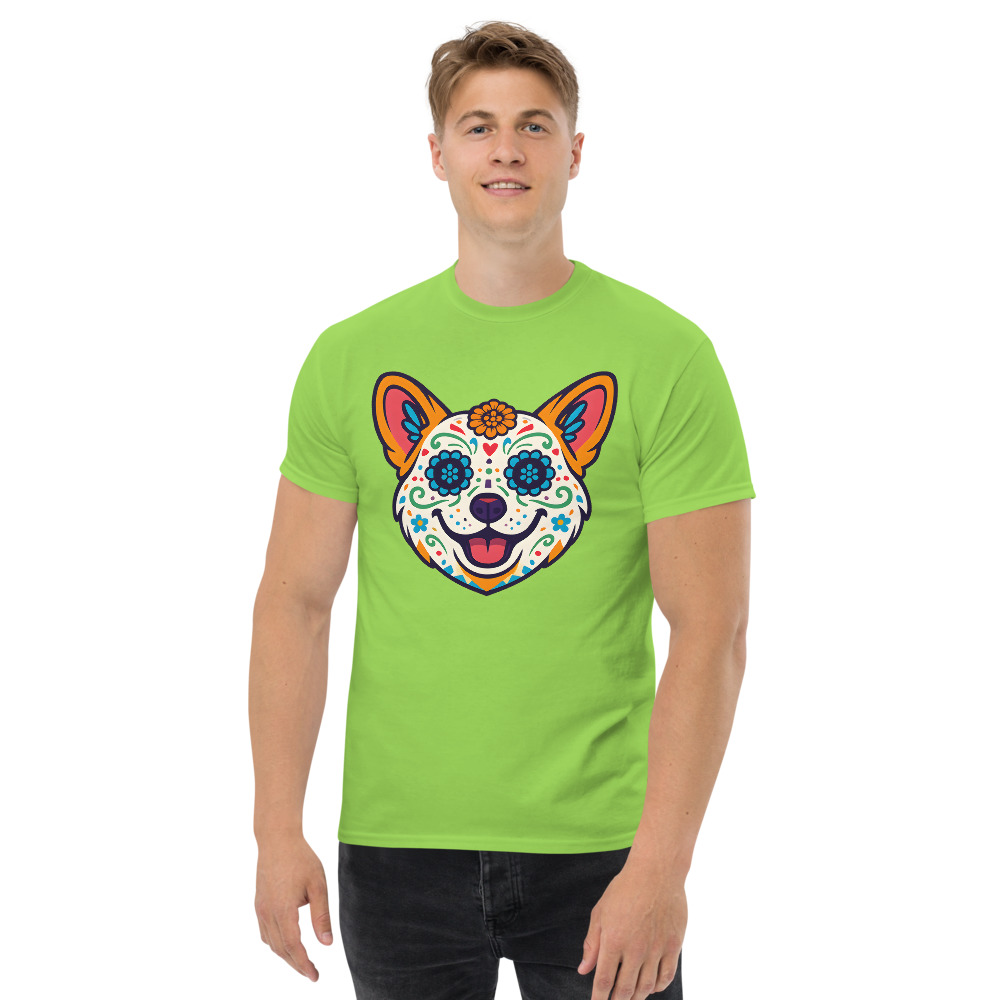 Pembroke Welsh Corgi in Day of Dead style with bright colors - Image 3