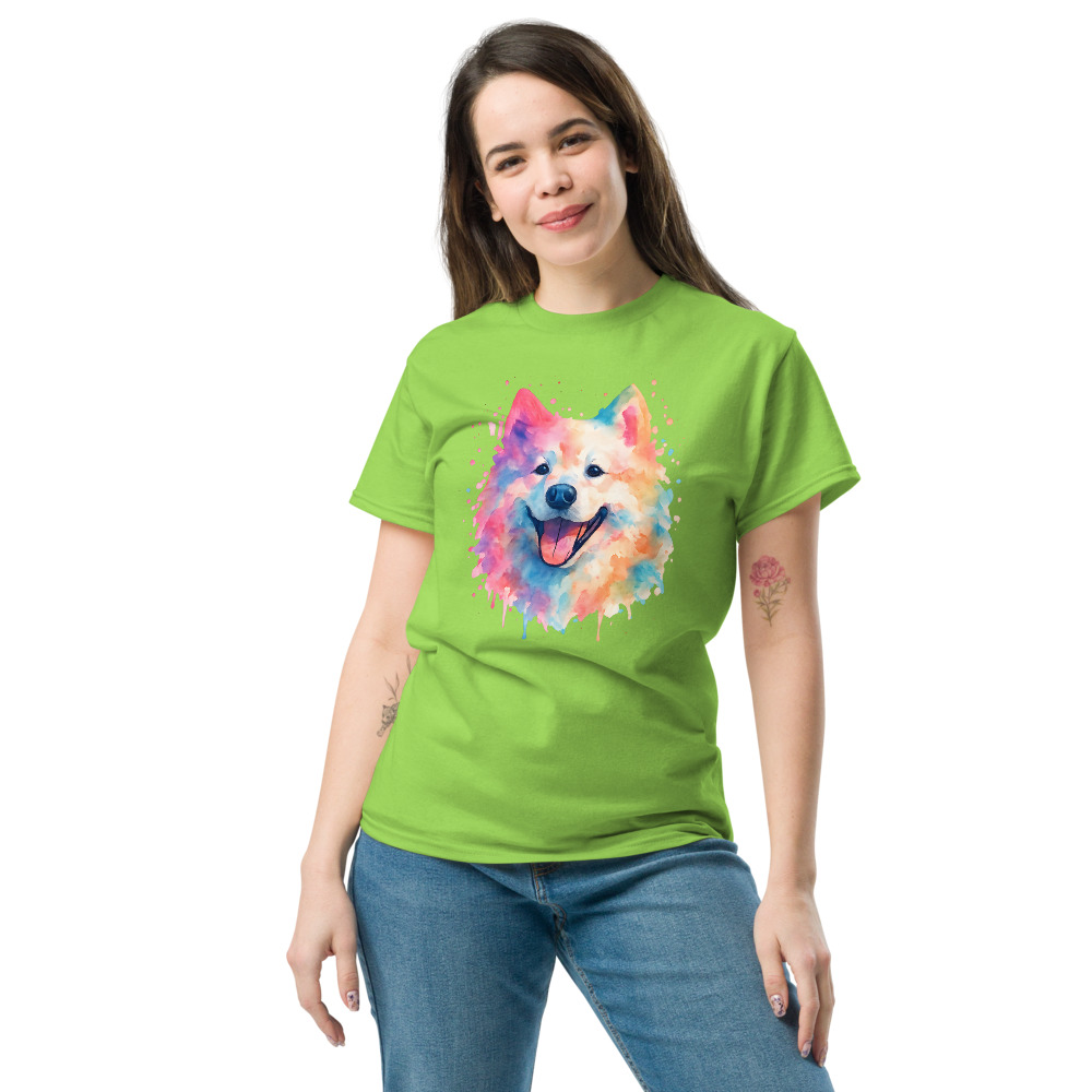 Samoyed in Watercolor Splash style with vibrant colors