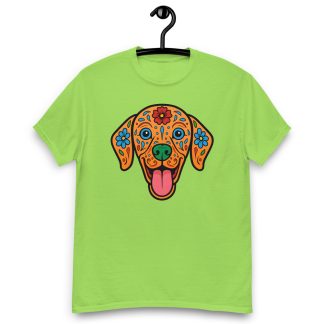 Vizsla in Day of Dead style with bright colors
