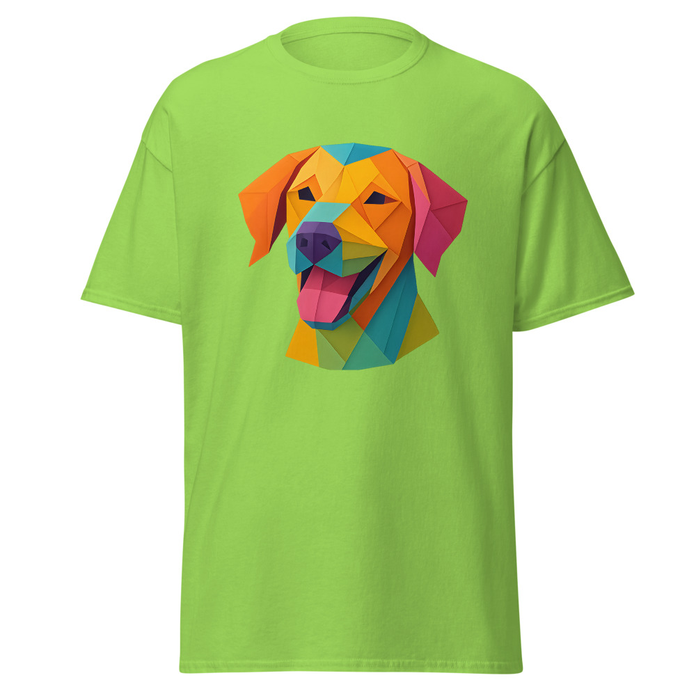 Vizsla in origami paper style with bright colors