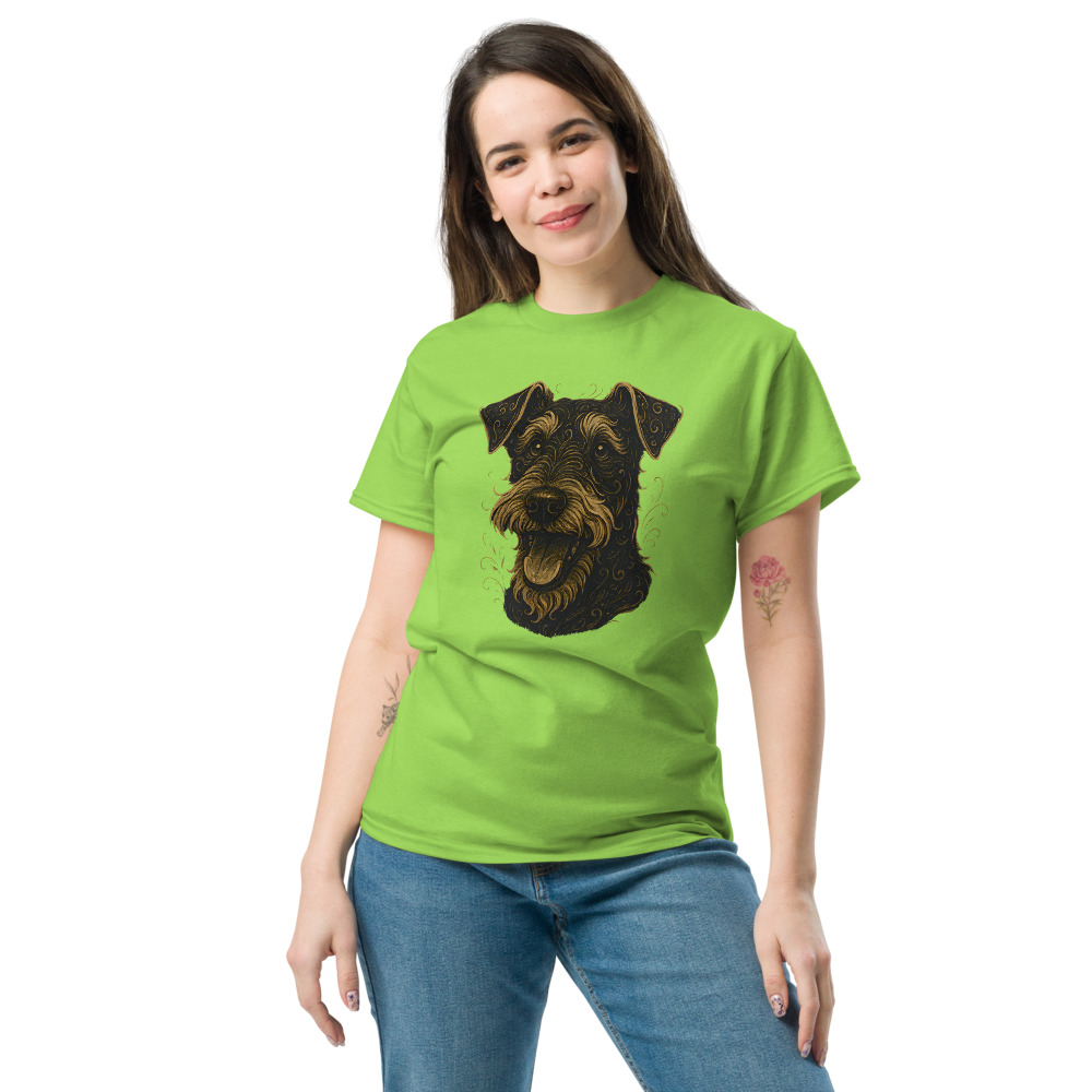 Airedale Terrier in whimsical fantasy style with black and gold colors - Image 5