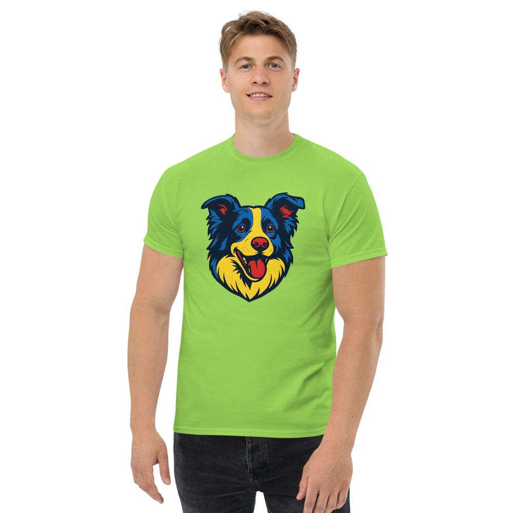 Border Collie in pop art style with bold primary colors - Image 7