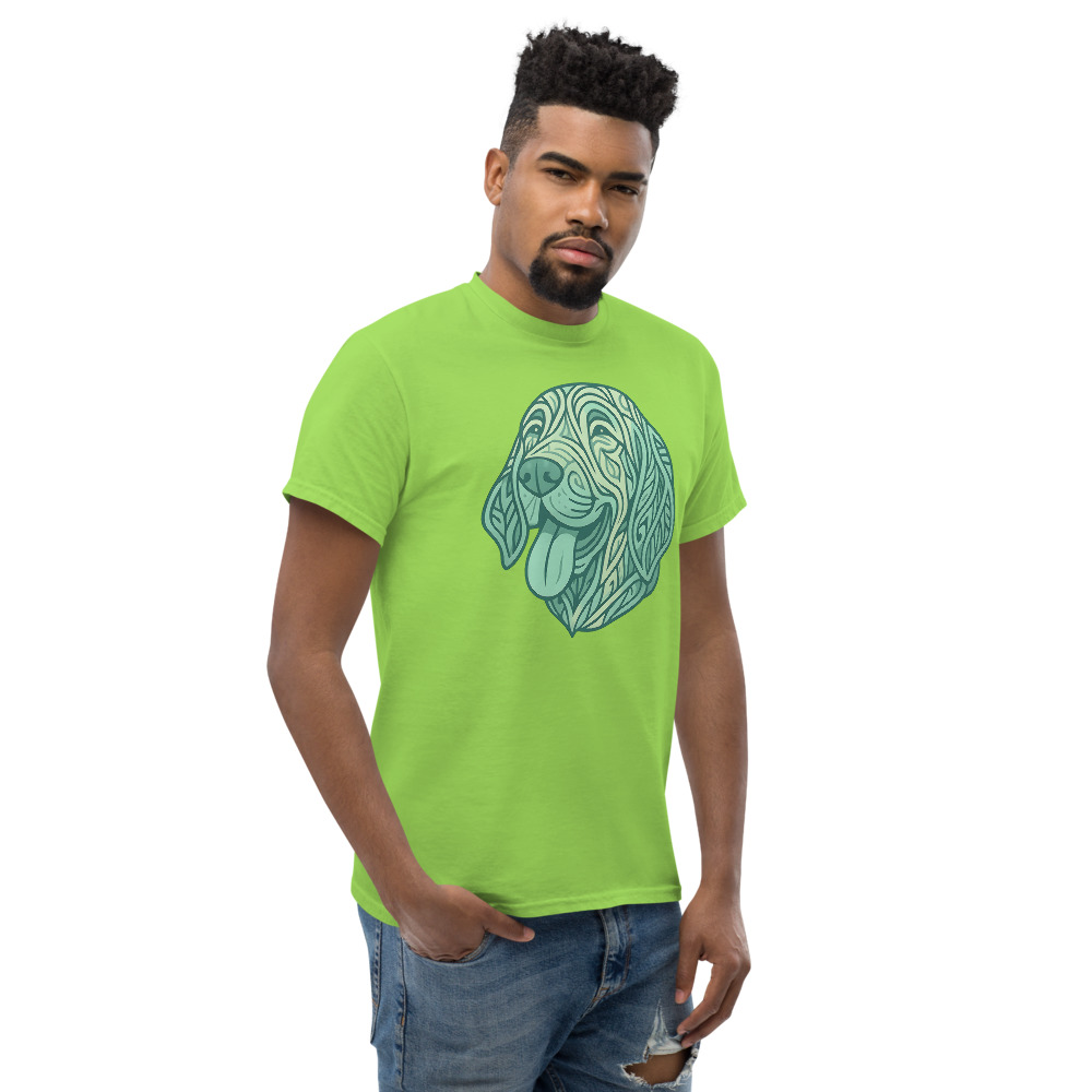 Bloodhound in tribal pattern with pastel greens and blues - Image 4