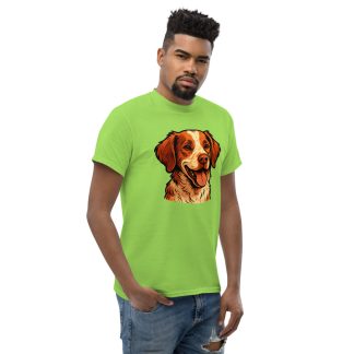 Brittany Dog in comic book style with warm colors