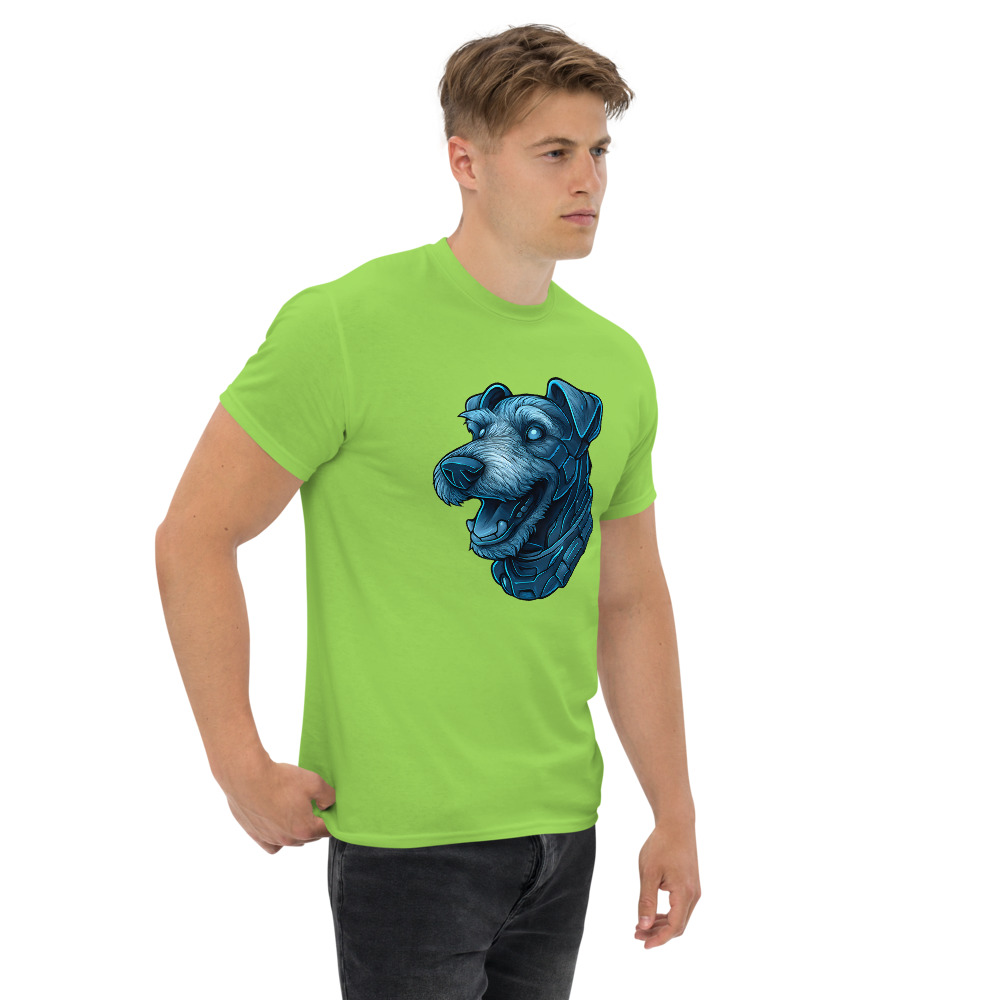 Airedale Terrier in Cyberpunk style with Steel Silver and Electric Blue - Image 4