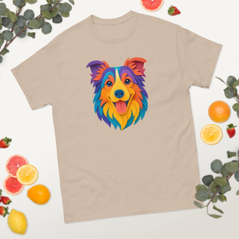 Border Collie in paper cutout style with bright colors - Image 7