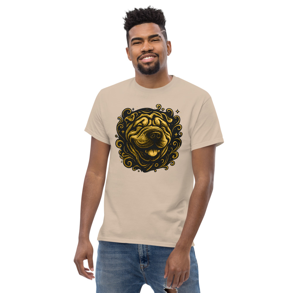 Chinese Shar-Pei in whimsical fantasy style with black and gold colors - Image 6