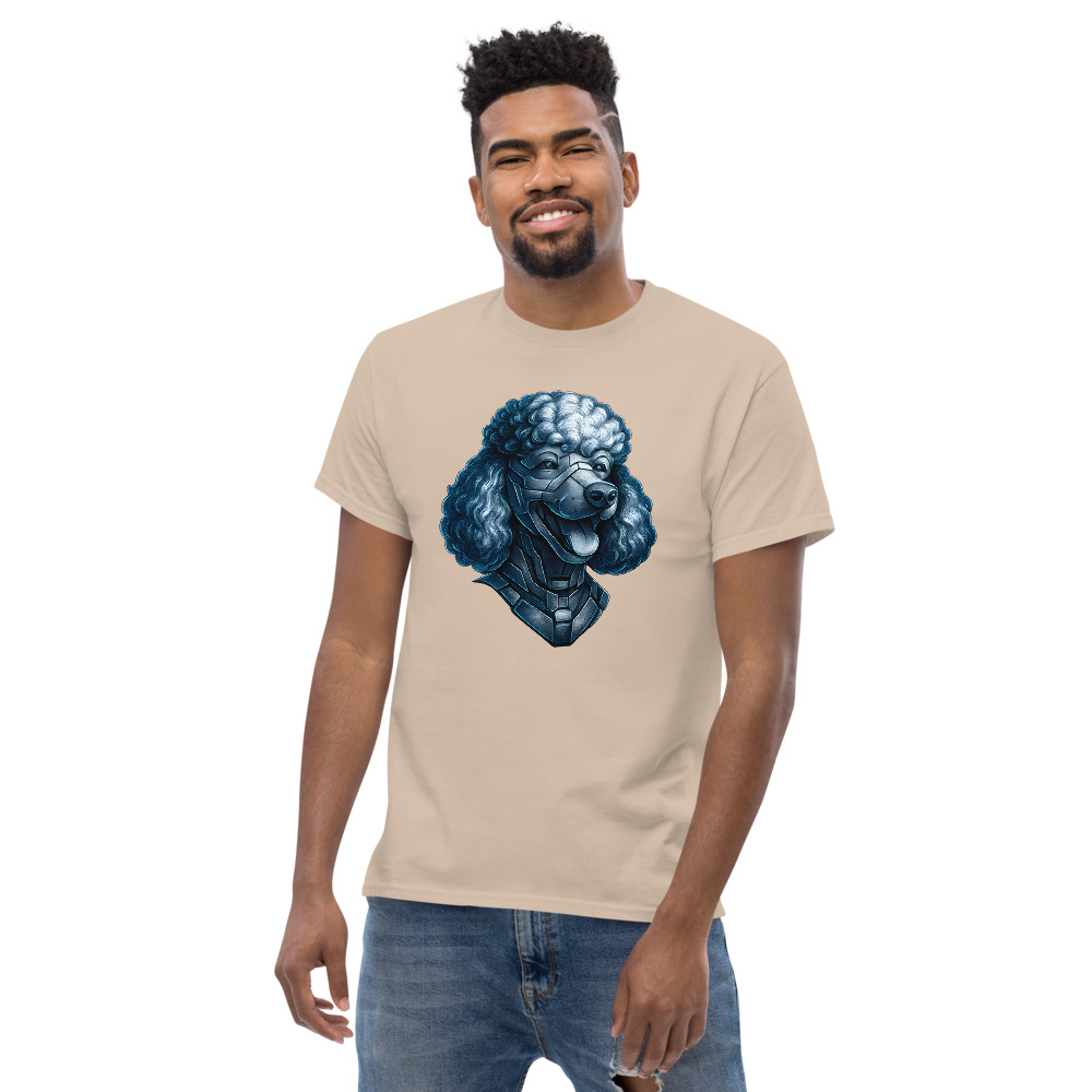 Poodle in futuristic cyberpunk style with steel silver and electric blue - Image 5
