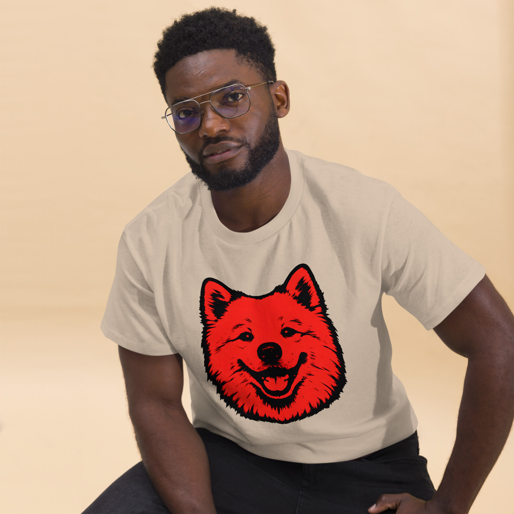 Samoyed in Pop Art style with bright red and deep black colors - Image 4