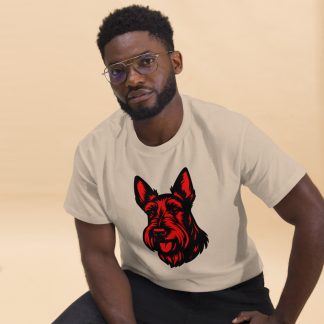 Scottish Terrier in Pop Art style with Bright Red and Deep Black