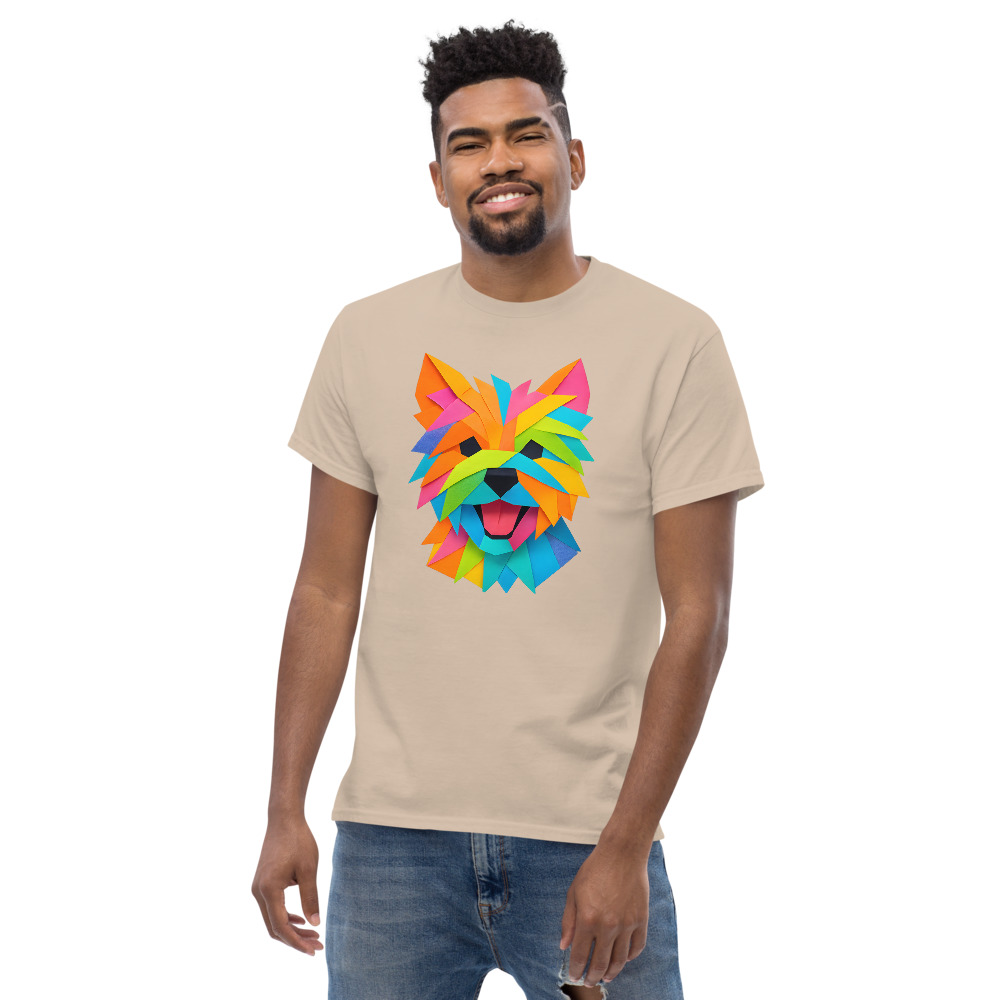 West Highland White Terrier in origami paper style with bright colors