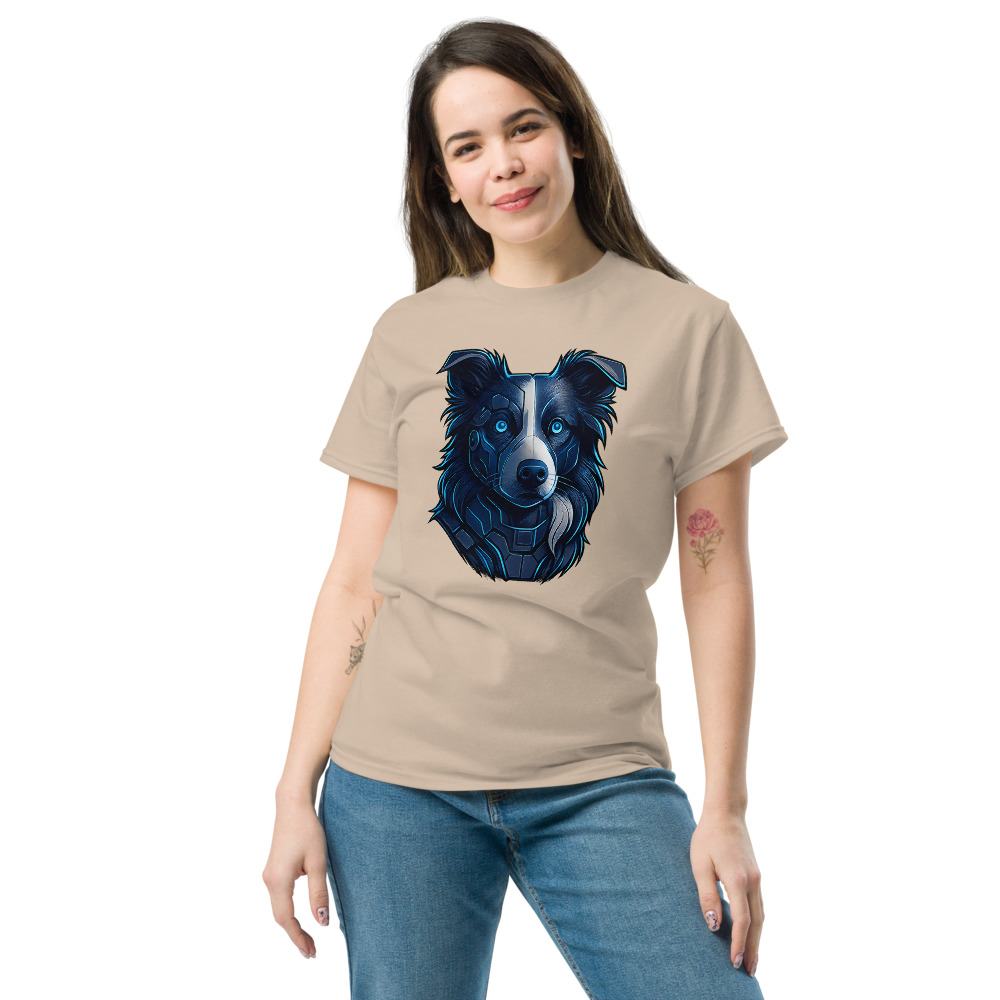 Border Collie in futuristic cyberpunk style with steel silver and electric blue - Image 7