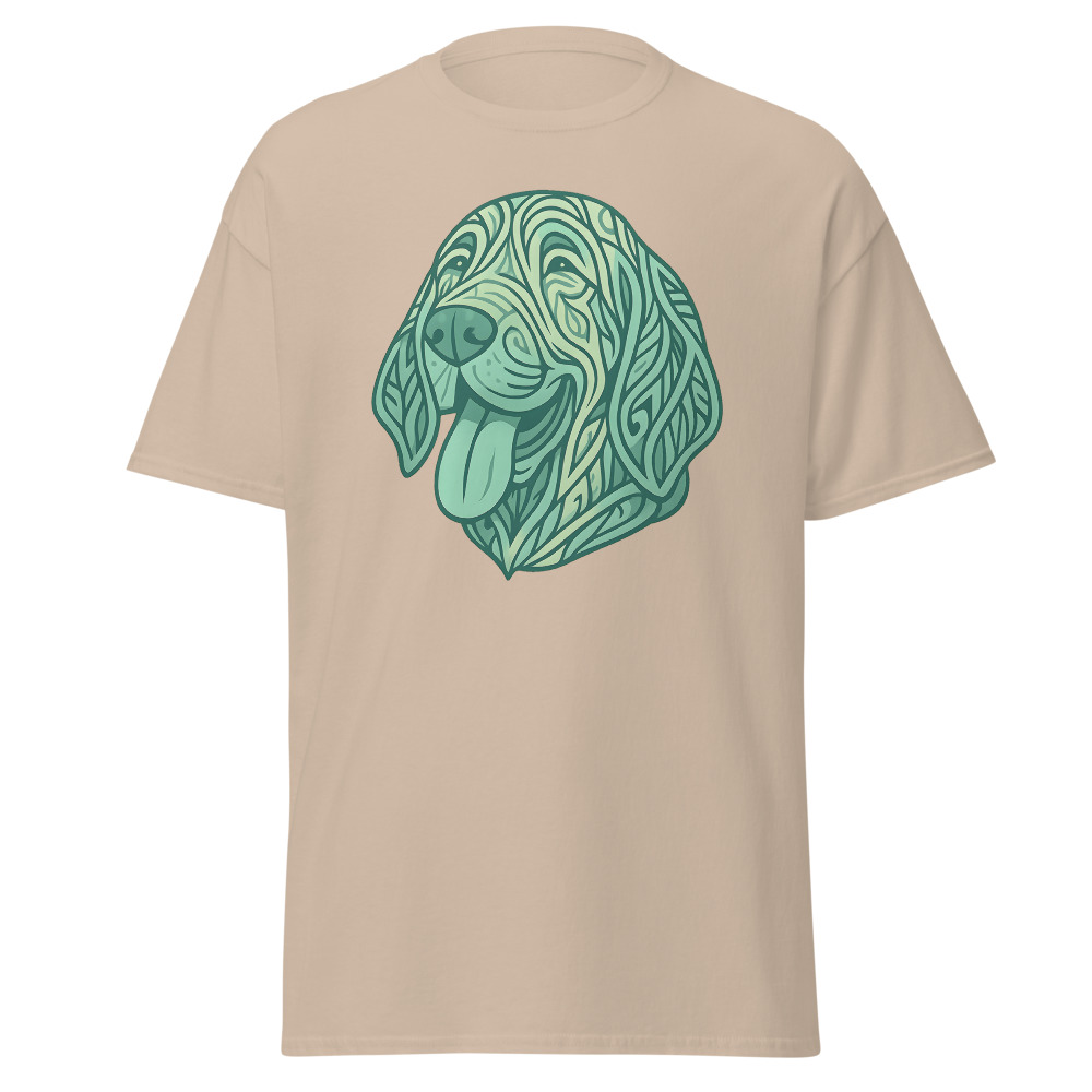 Bloodhound in tribal pattern with pastel greens and blues - Image 7