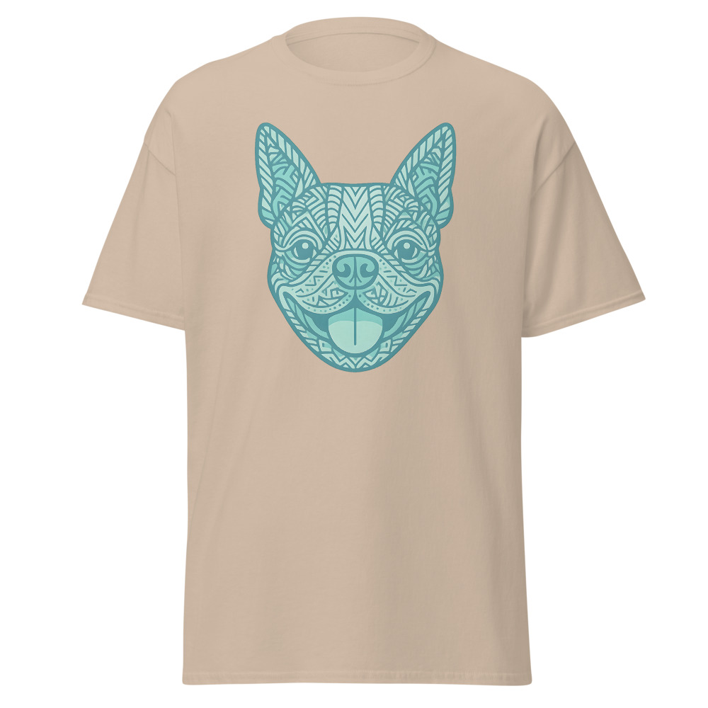 Boston Terrier in tribal pattern with pastel greens and blues - Image 5
