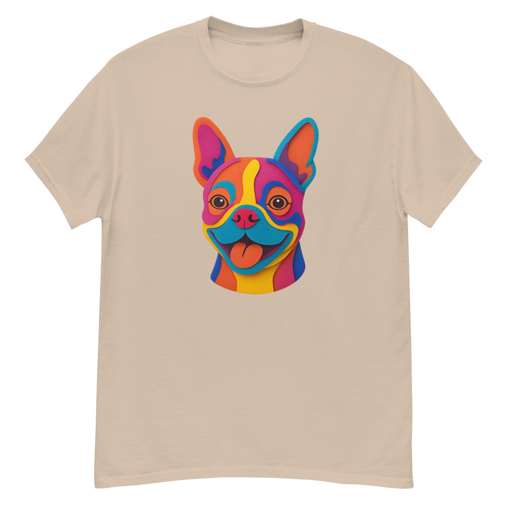 Boston Terrier in paper cutout style with bright colors - Image 5
