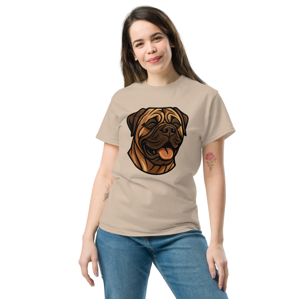 Bullmastiff in Art Deco style with common breed colors