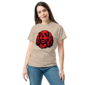 Cavalier King Charles Spaniel in Pop Art style with red and black colors
