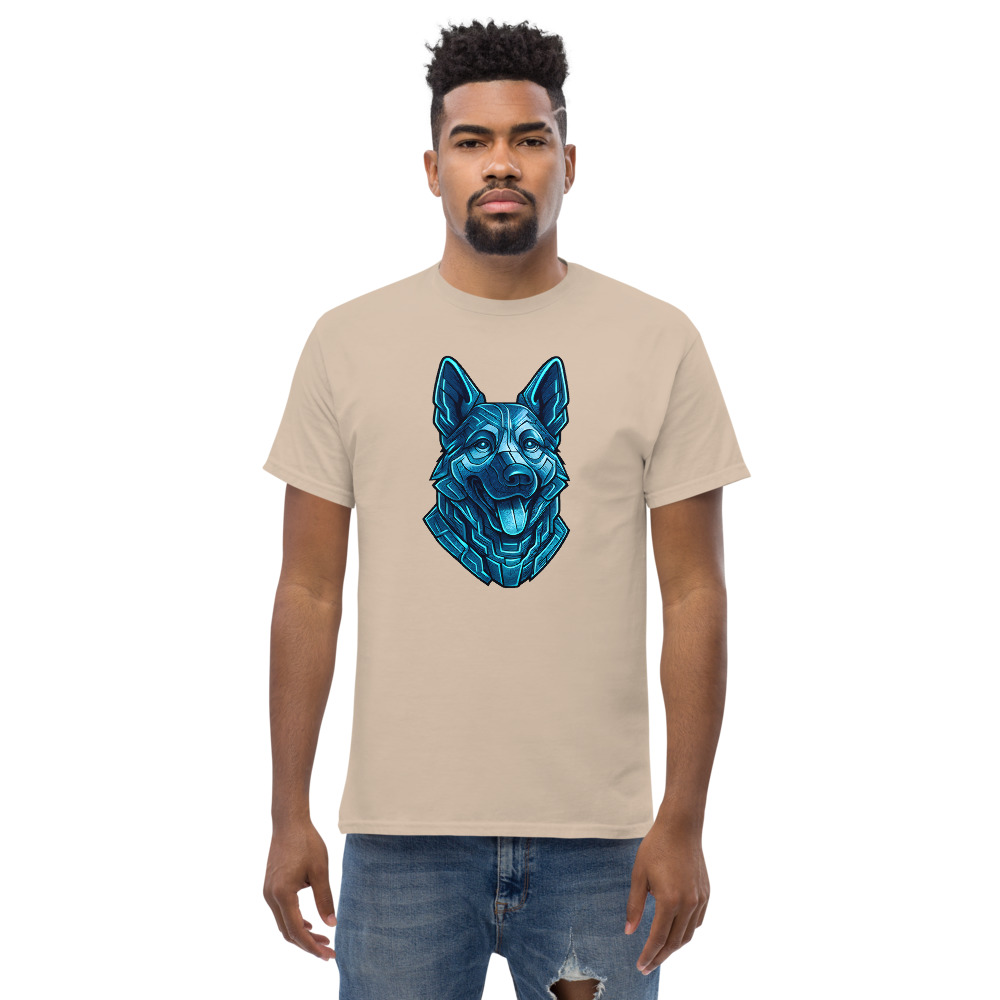 German Shepherd in futuristic cyberpunk style with steel silver and electric blue - Image 5