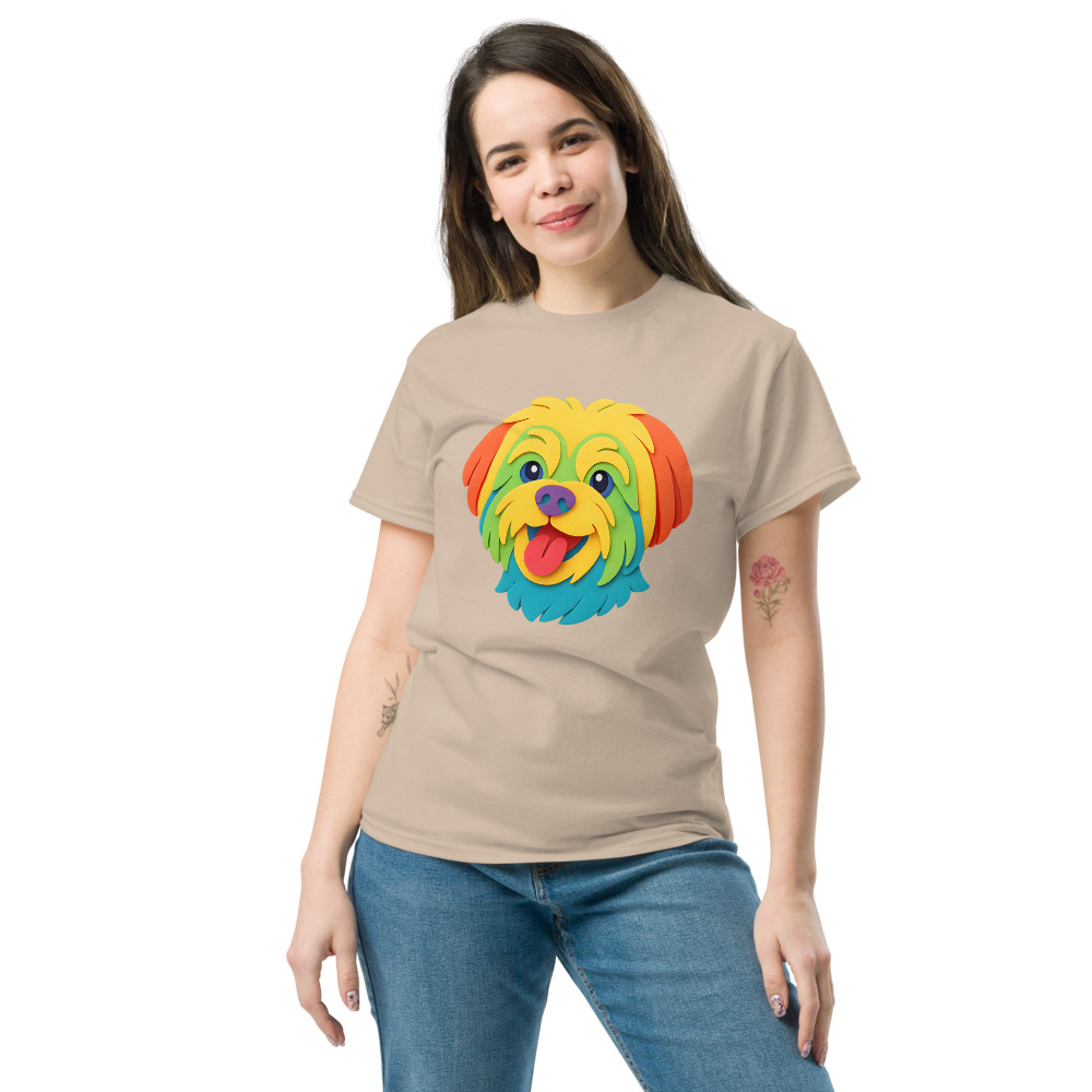 Maltese Dog in paper cutout style with bright colors - Image 7