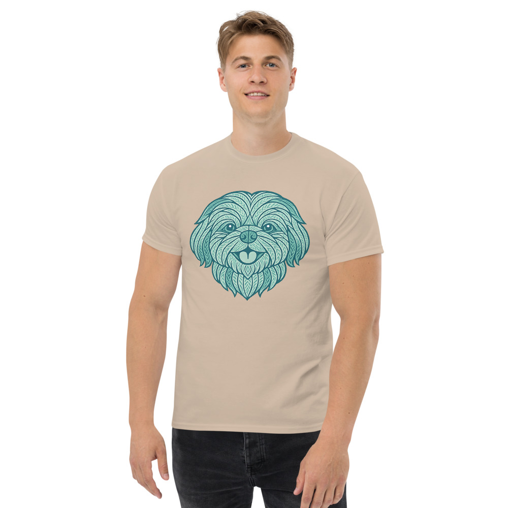 Shih Tzu in tribal pattern with pastel greens and blues - Image 7