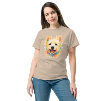 West Highland White Terrier in watercolor splash style with vibrant colors