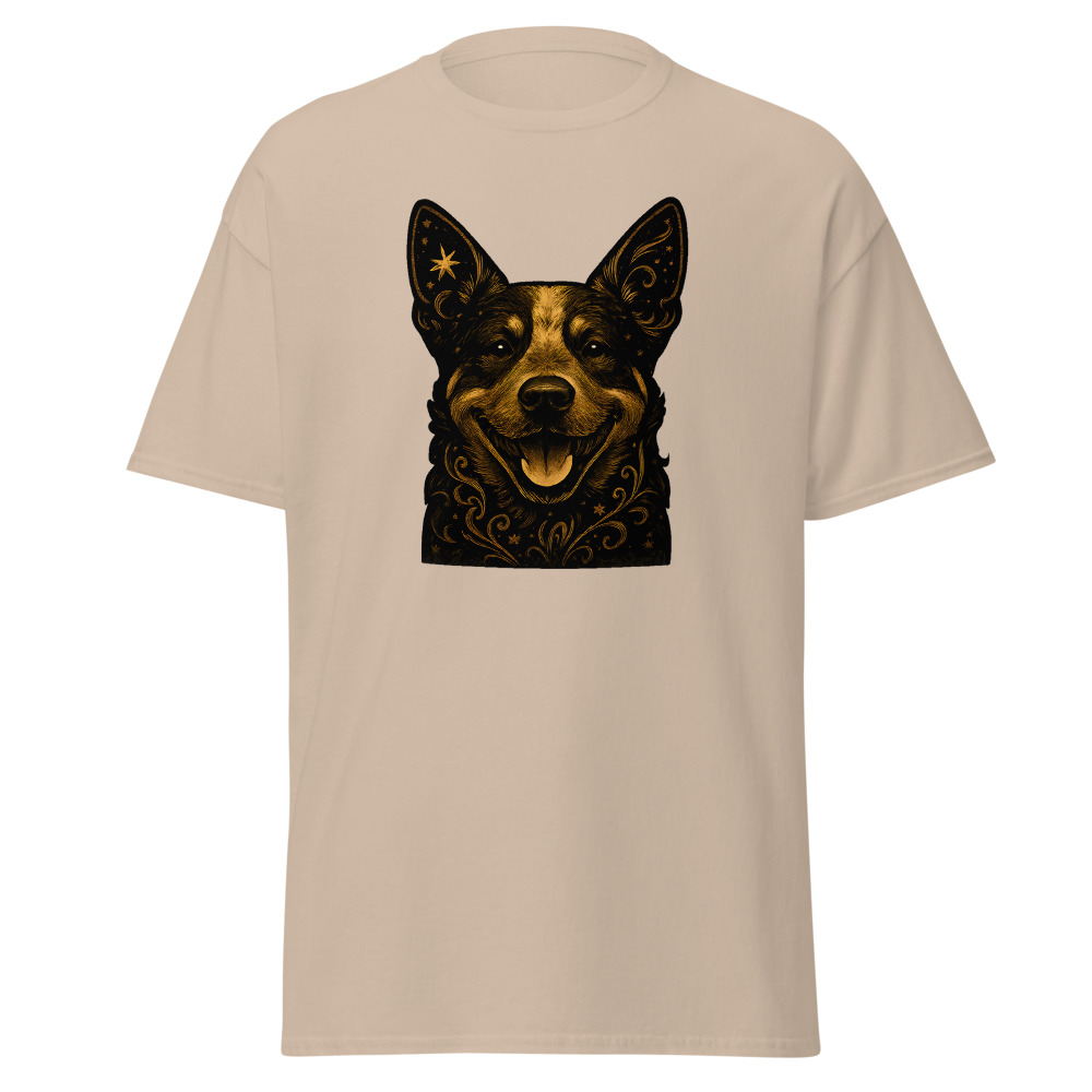 Australian Cattle Dog in whimsical fantasy style with black and gold colors - Image 4
