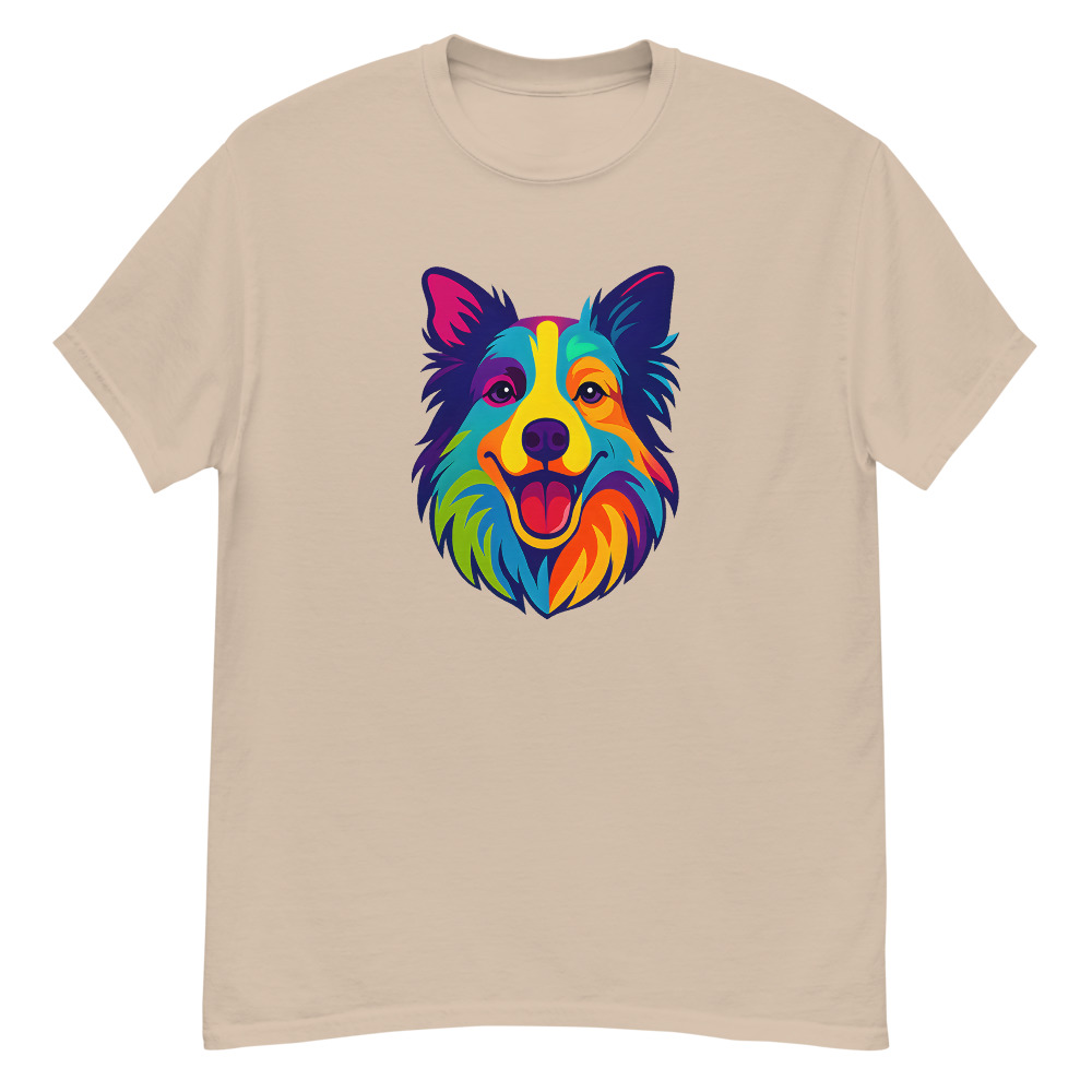 Border Collie in digital illustration with vibrant neon colors - Image 4