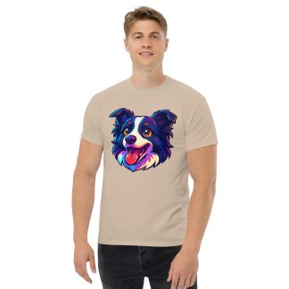 Border Collie in anime style with vivid saturated colors